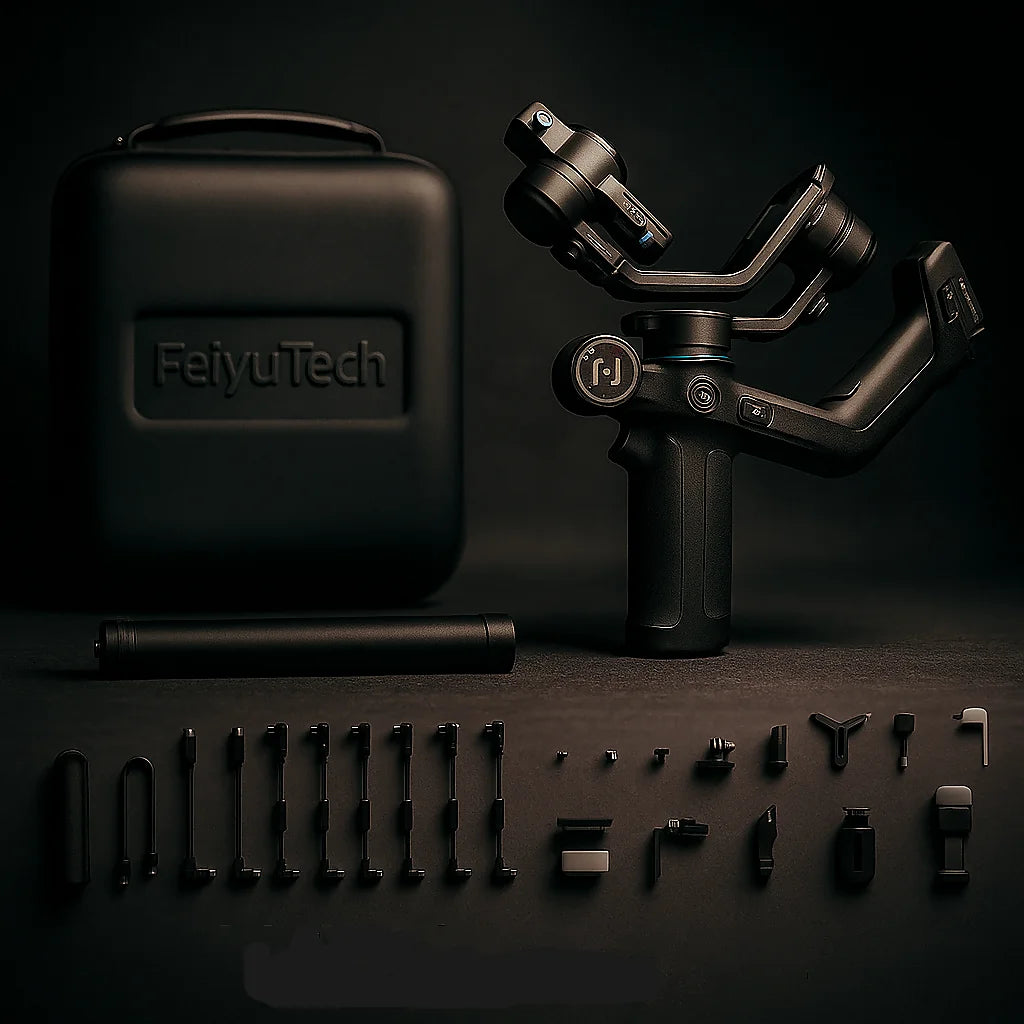 FeiyuTech SCORP Mini 2 Handheld 3-Axis Gimbal Stabilizer for Mirror less Cameras, Action Cams & Smartphones  AI Tracking, Magnetic Fill Light, 1.2kg Payload