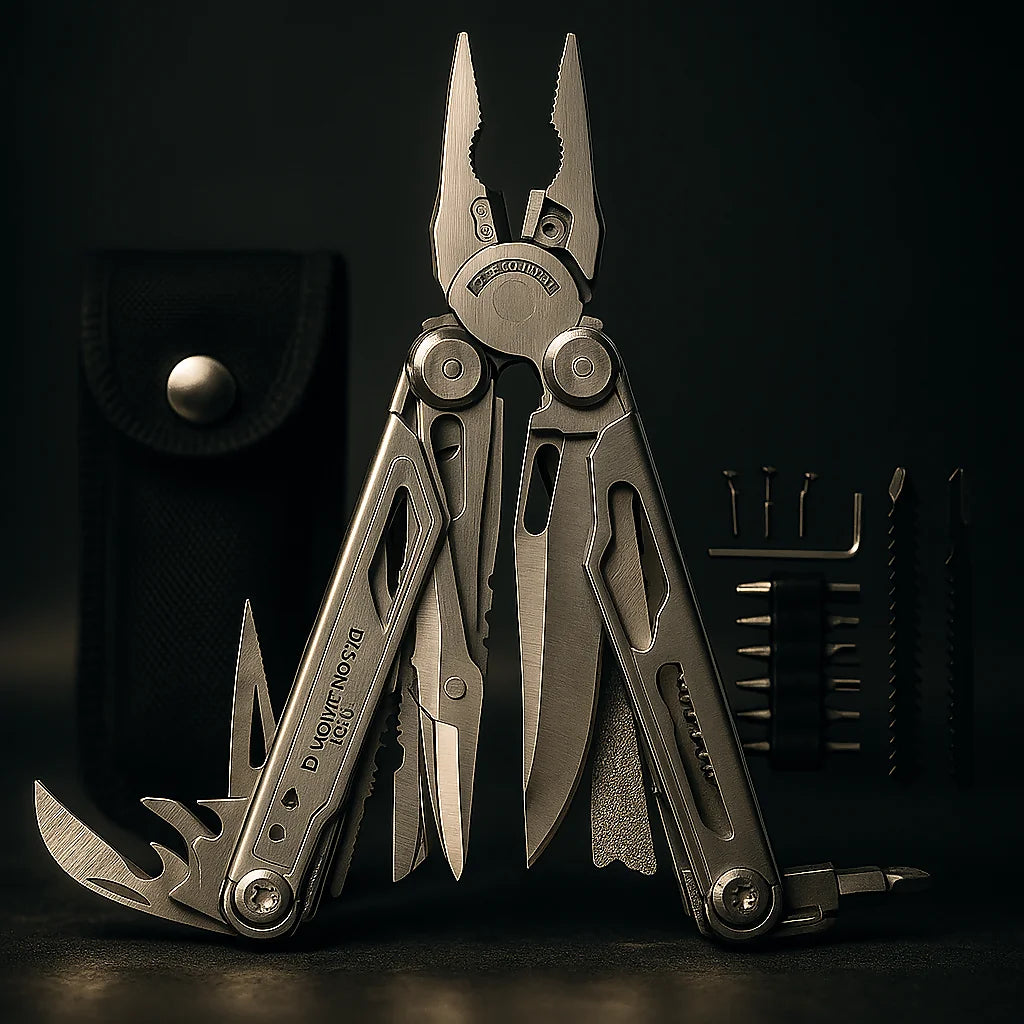 Daicamping DL30 Multi Tool Survival Gear  EDC Folding Knife, Replaceable Parts, Pliers, Cutter, Swiss Army Style Multitool for Camping & Outdoor Use