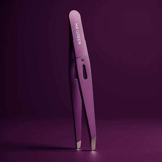 MR.GREEN Stainless Steel Eyebrow Tweezers  Colorful Slant Tip Hair Remover for Precision Eyebrow Shaping, Fine Hair Plucking & Facial Hair Removal  Professional Beauty Makeup Tool