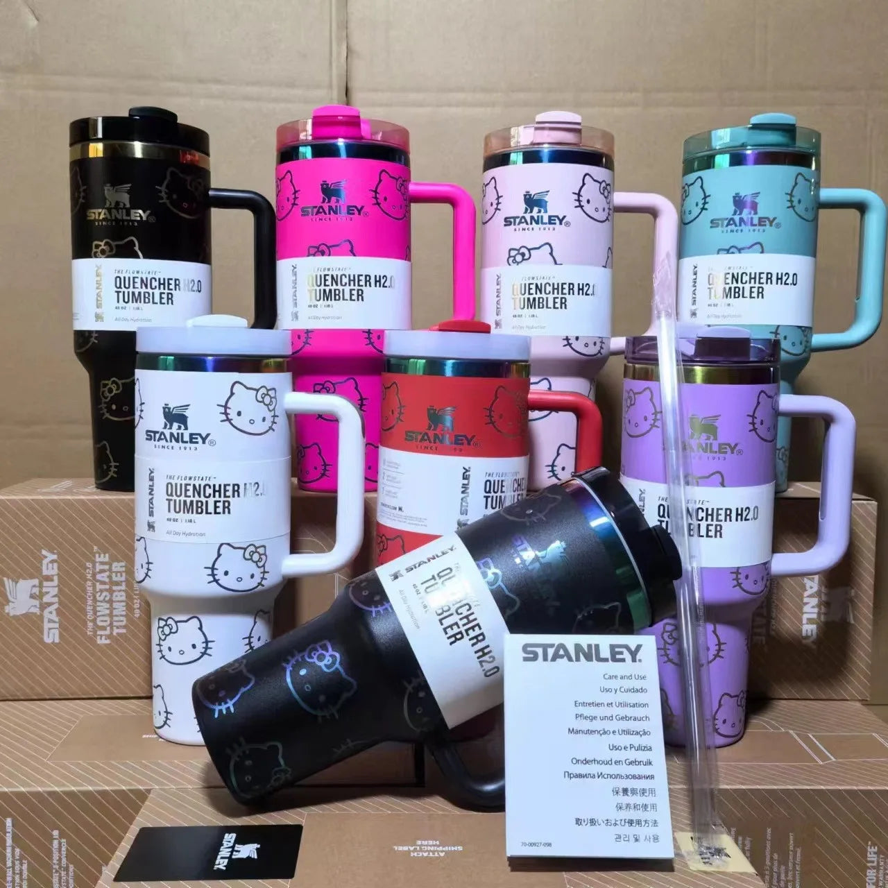 Stanley Quencher H2.0 Flowstate Tumbler 40 oz With Handle & Straw, 3 Position Lid, Cup Holder Friendly | Travel Mug USA