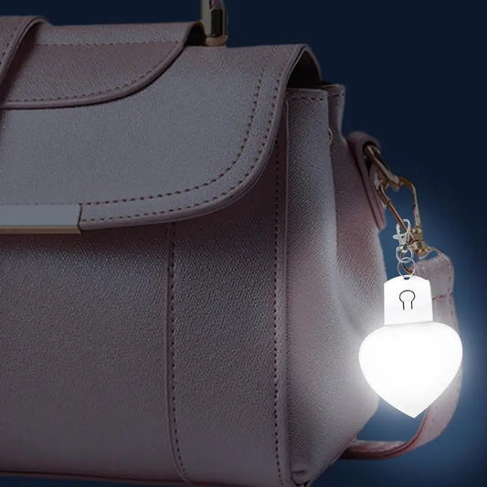 Heart LED Purse Light Rechargeable Handbag Charm for Women, Illuminates Inside Your Bag, Gift Idea USA