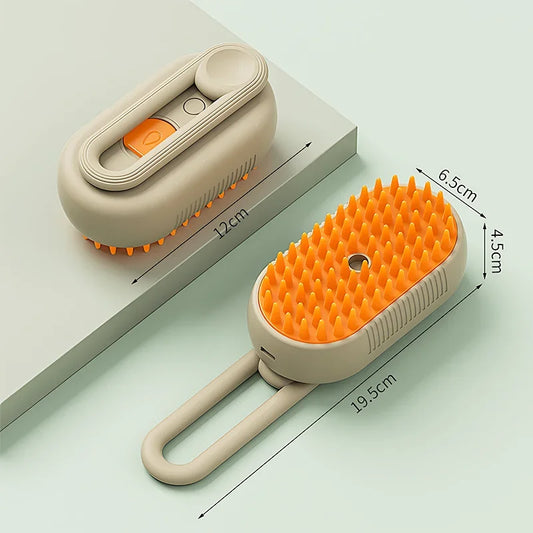3 in 1 Pet Steam Grooming Brush  Electric Hair Removal, Cleaning Spray & Massage Comb for Cats & Dogs  Retractable Handle