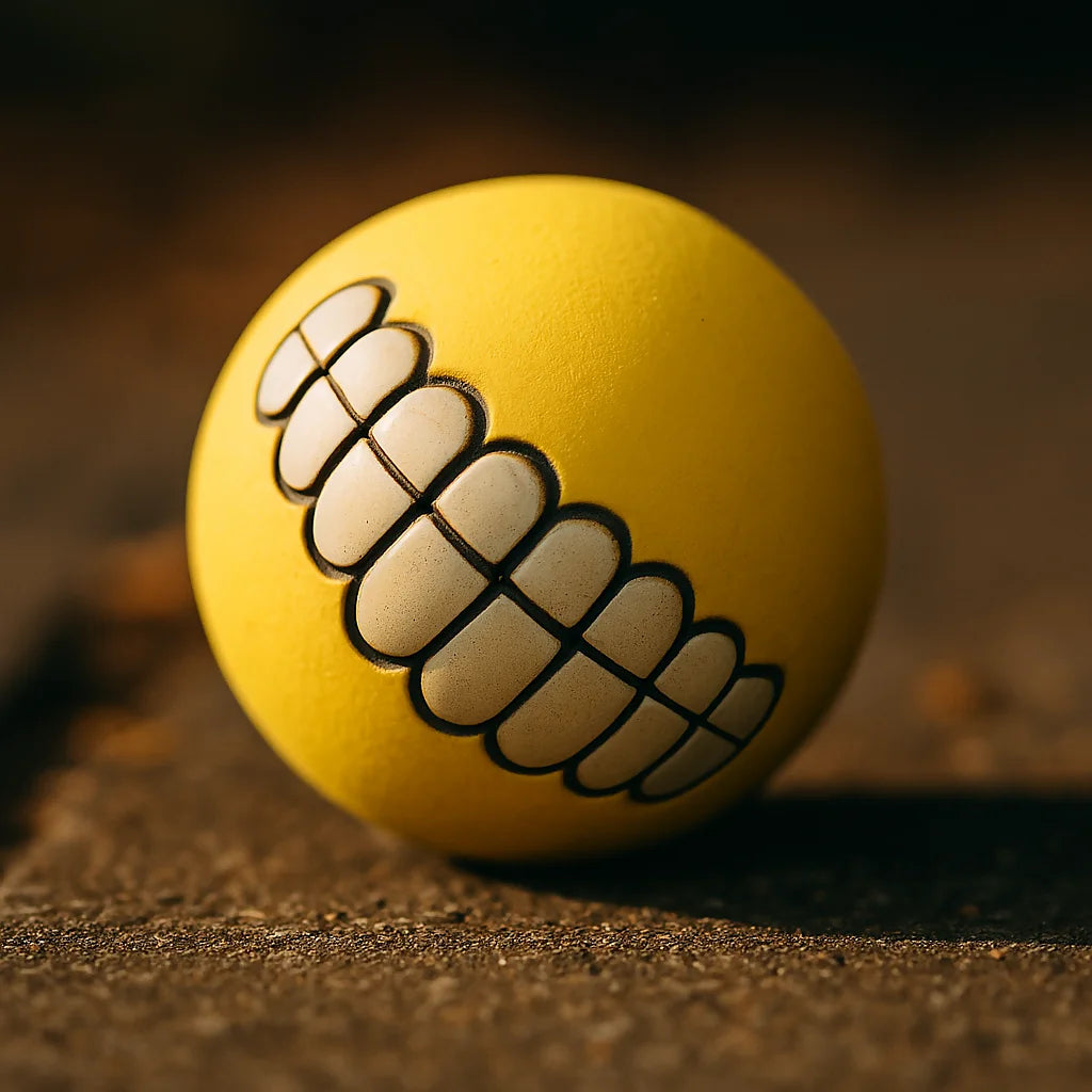 Funny Dog Chew Toy  Squeaky Silicone Ball with Teeth for Pets & Puppies